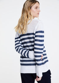 Cardigan rayures - Blanc Optique