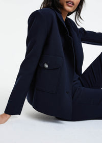 Short jacket with a notched collar - Navy