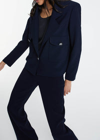 Short jacket with a notched collar - Navy