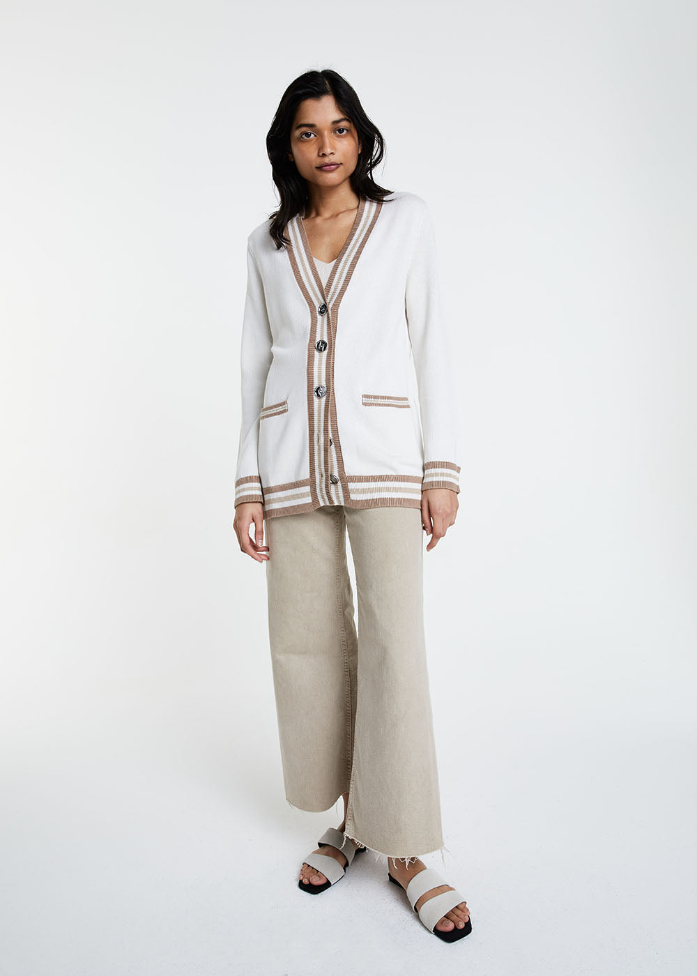 Cardigan avec monogramme - Blanc Cassé
