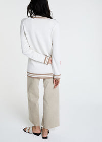 Cardigan avec monogramme - Blanc Cassé