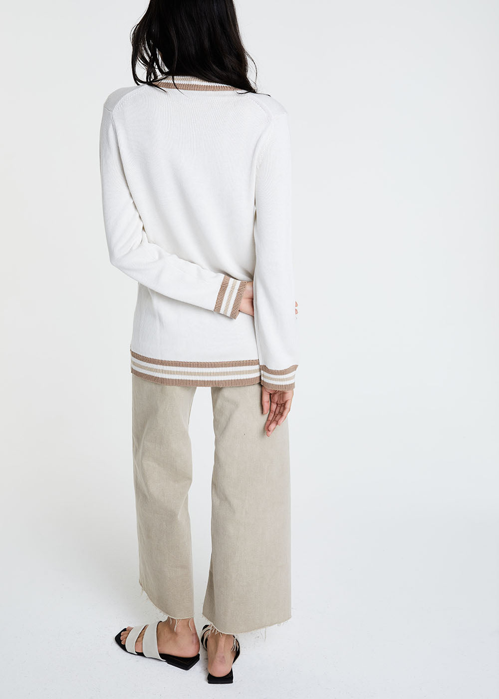 Cardigan avec monogramme - Blanc Cassé