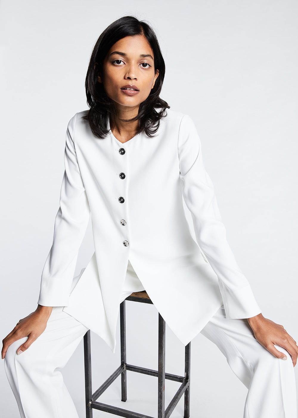 Blouse double devant - Blanc Cassé