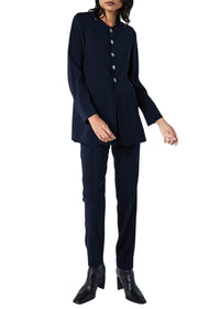 Tunique boutonnee polyester - Marine