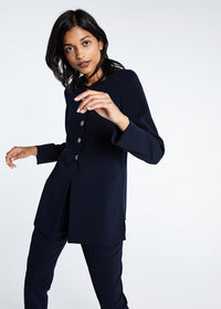 Tunique boutonnee polyester - Marine