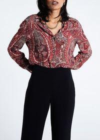 Chemise à motif jacquard - Grenat