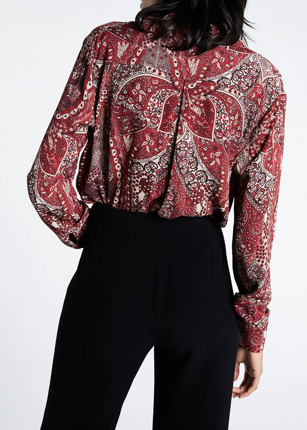 Chemise à motif jacquard - Grenat