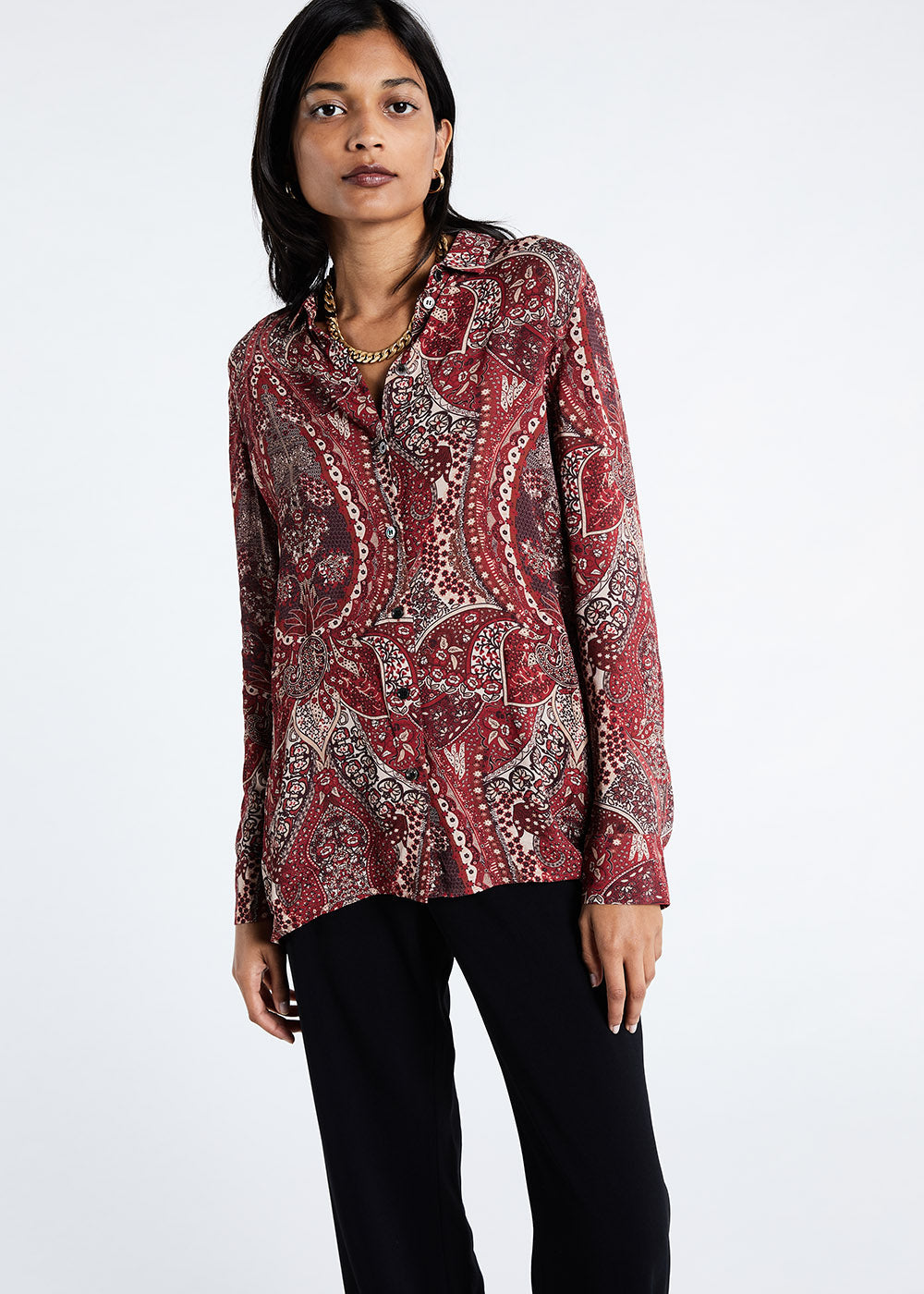 Chemise imprime chashemere - Grenat