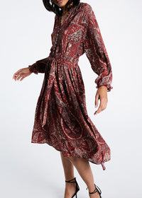 Robe midi évasée - Grenat