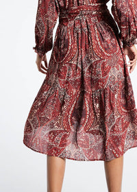 Robe midi évasée - Grenat