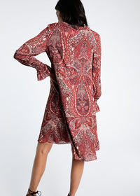 Robe imprime chashemere - Grenat