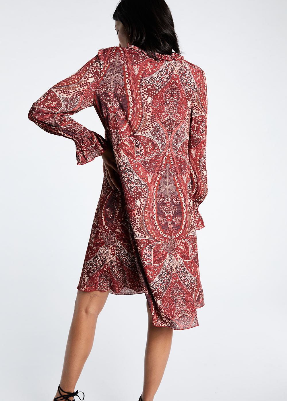 Robe imprime chashemere - Grenat