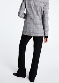 Long checked wool jacket - Grey