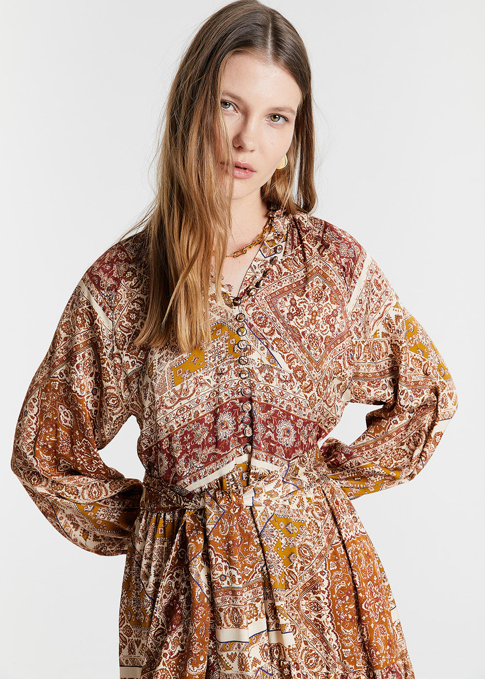 Robe ml imprim? viscose - Multicolore