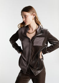 Chemise col mao - Kaki