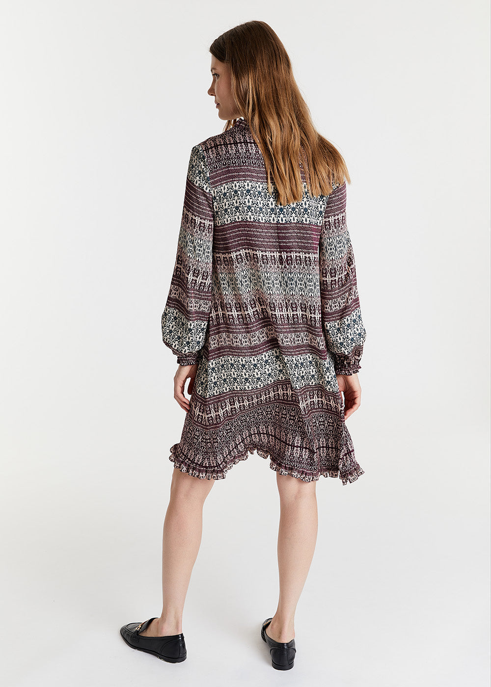Robe imprime viscose - Prune