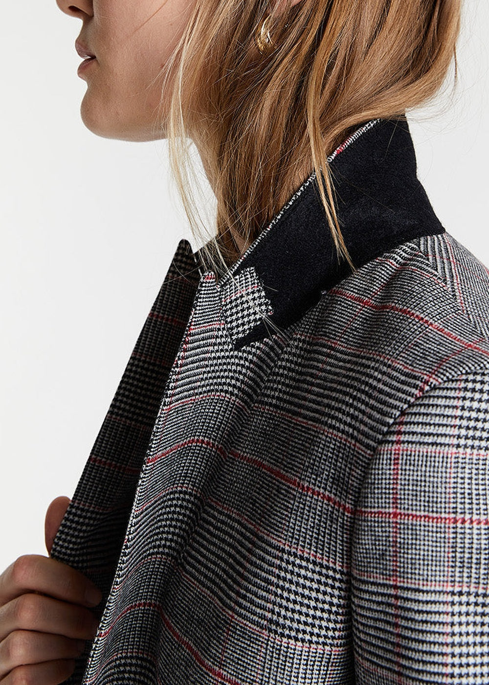 Wool jacket with a Prince of Wales check pattern - Grey