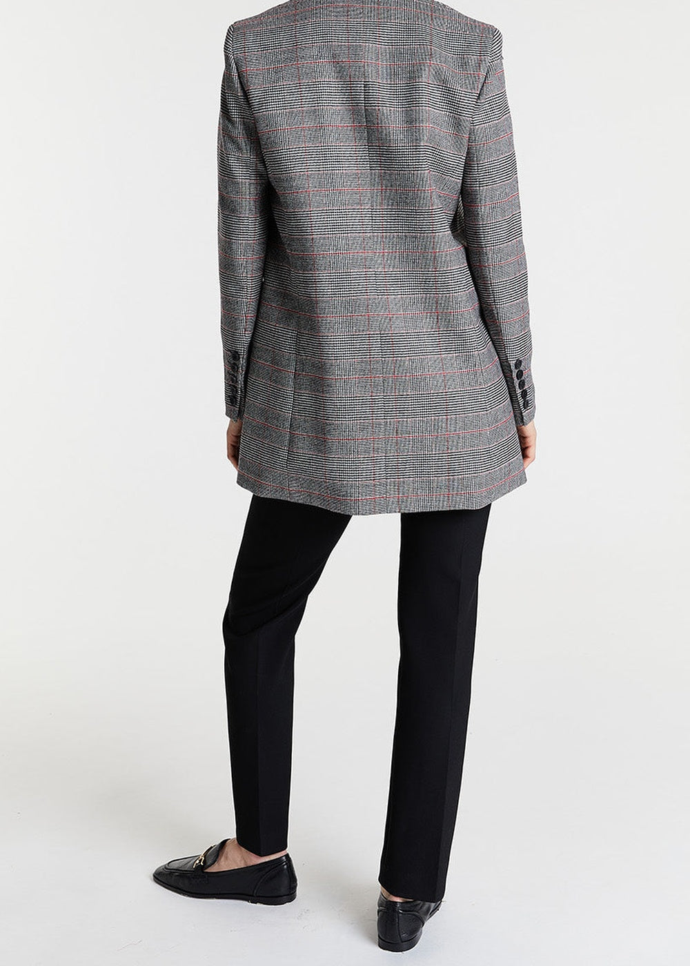 Wool jacket with a Prince of Wales check pattern - Grey