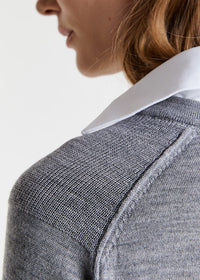 Wool jumper with shirt-style detailing - Grey