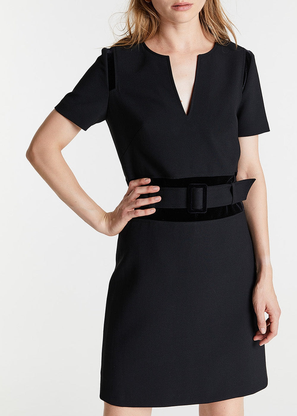 Robe à détails contrastants - Noir