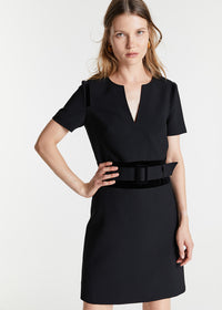 Robe bi matiere oppo velours - Noir