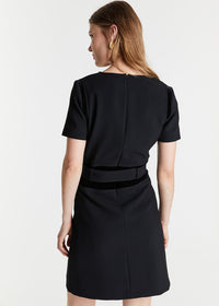 Robe bi matiere oppo velours - Noir