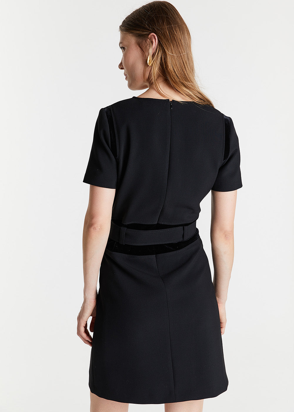Robe bi matiere oppo velours - Noir