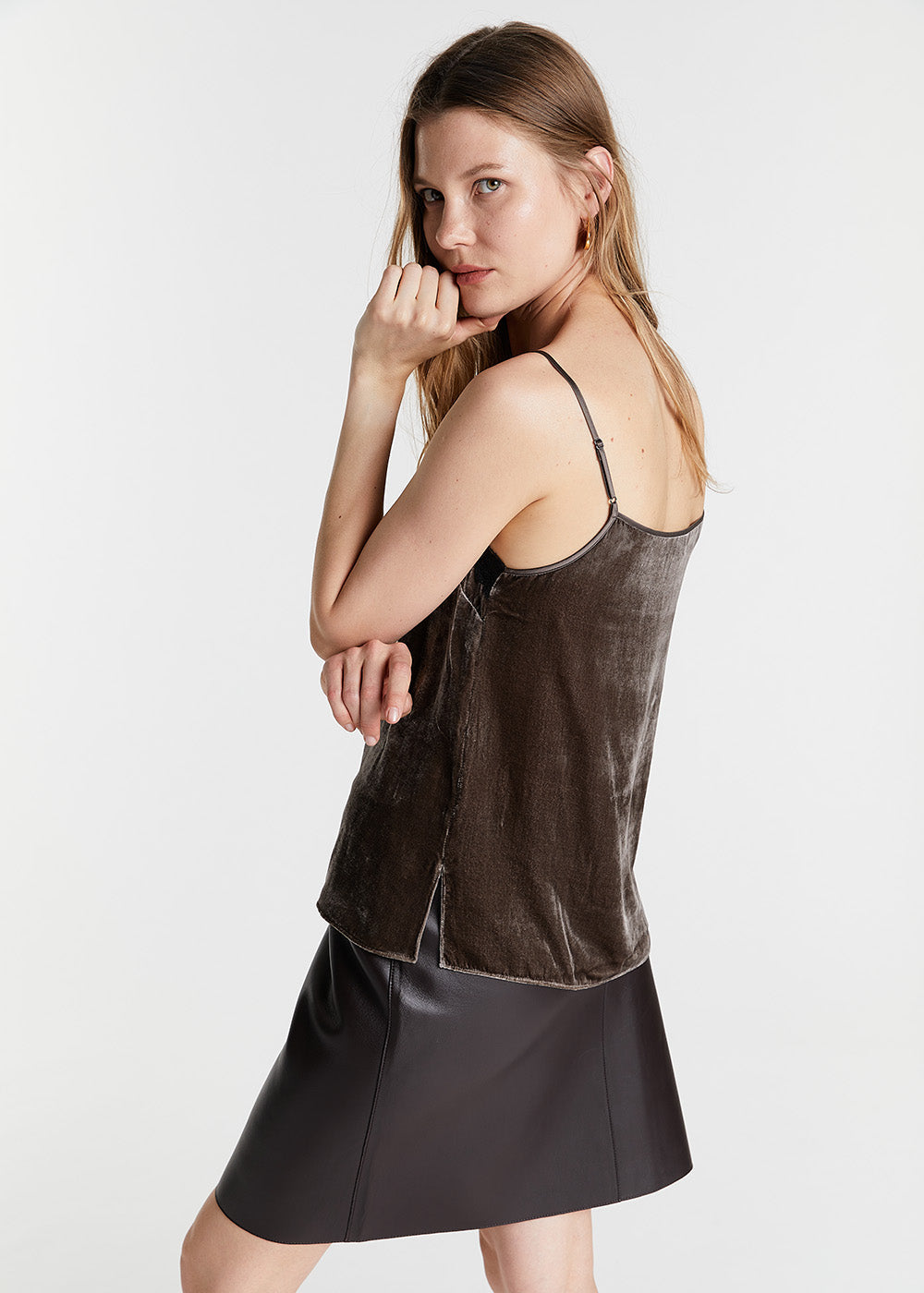 Top avec dentelle - Kaki