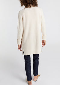 Long ribbed wool and cashmere cardigan - Off-white