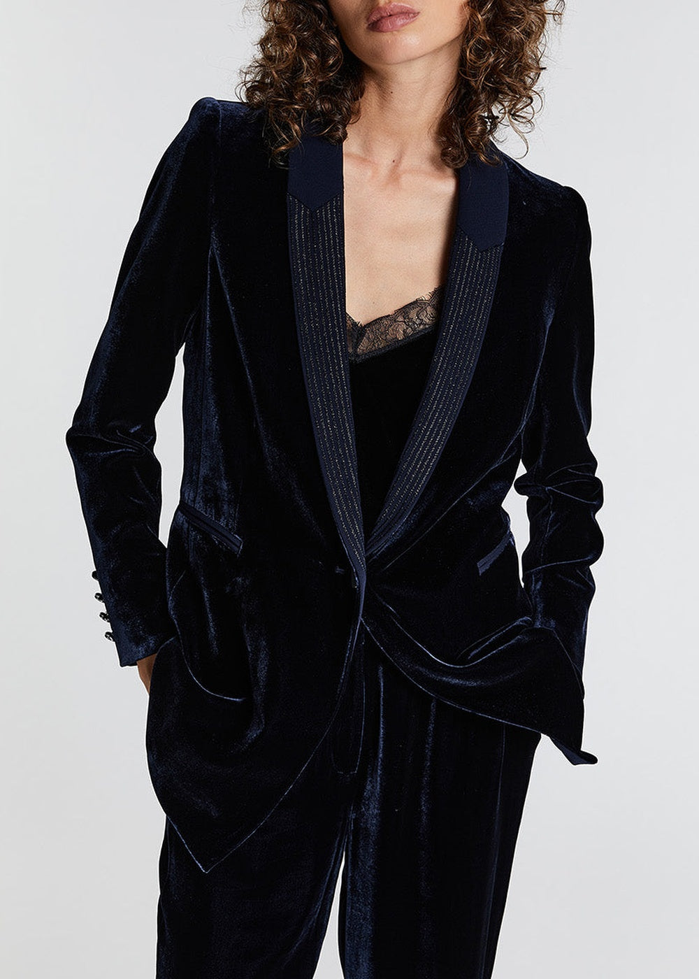 Velvet jacket - Navy blue
