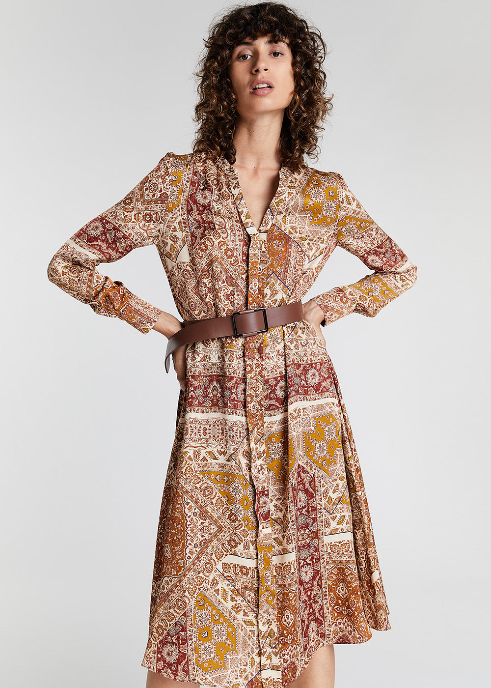 Robe longue imprime cachemire - Multicolore