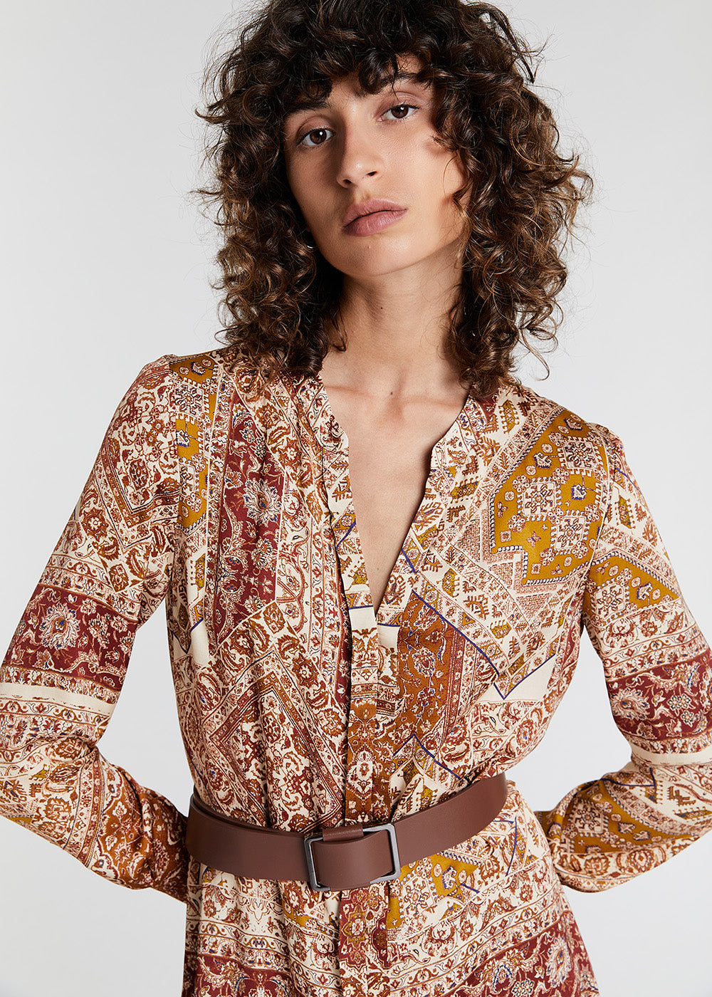Robe longue imprime cachemire - Multicolore