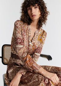 Robe longue imprime cachemire - Multicolore