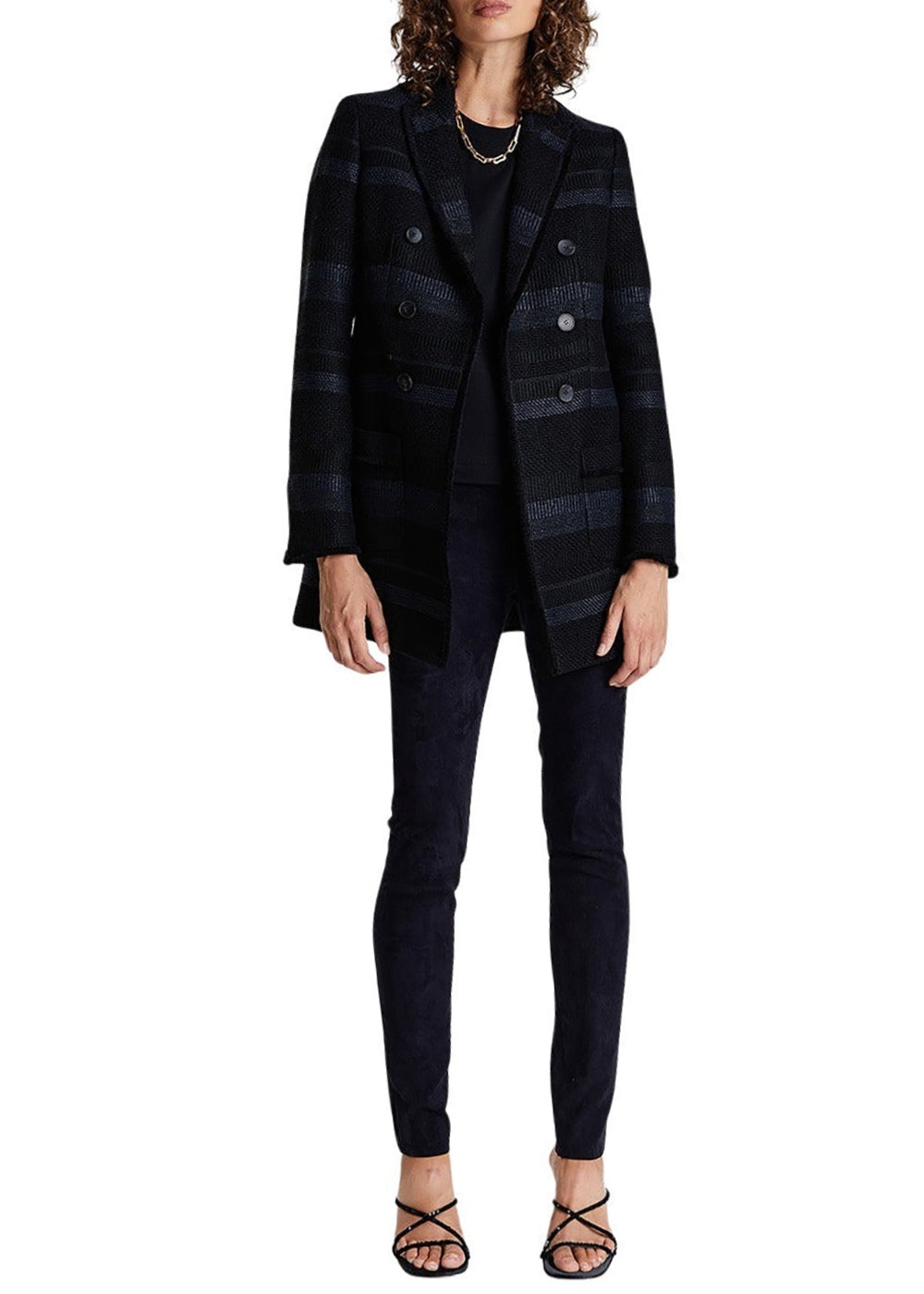Veste longue twedd - Noir