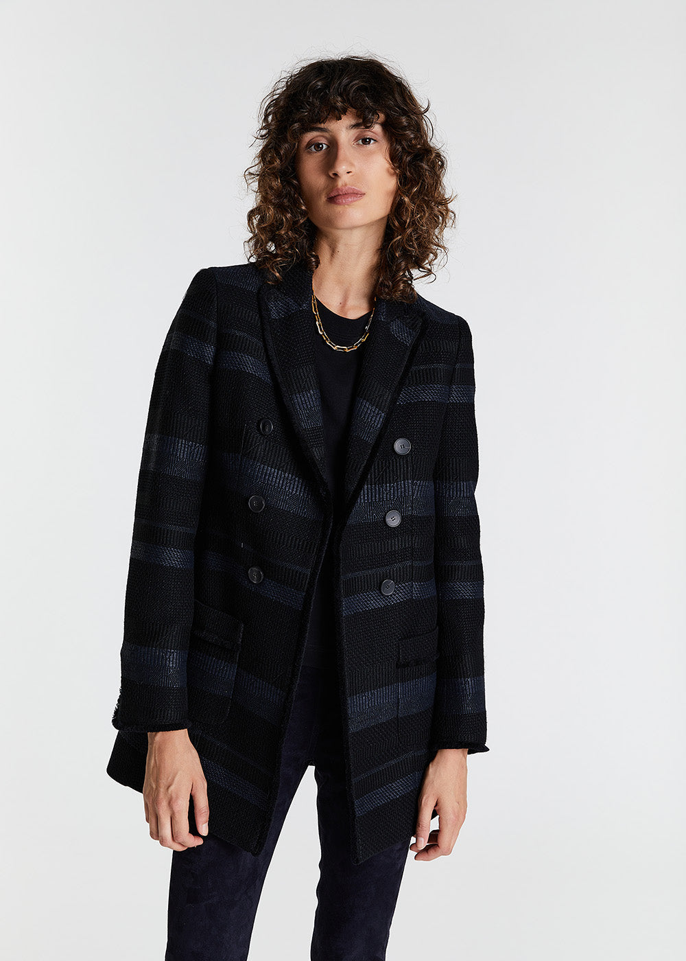 Veste longue twedd - Noir