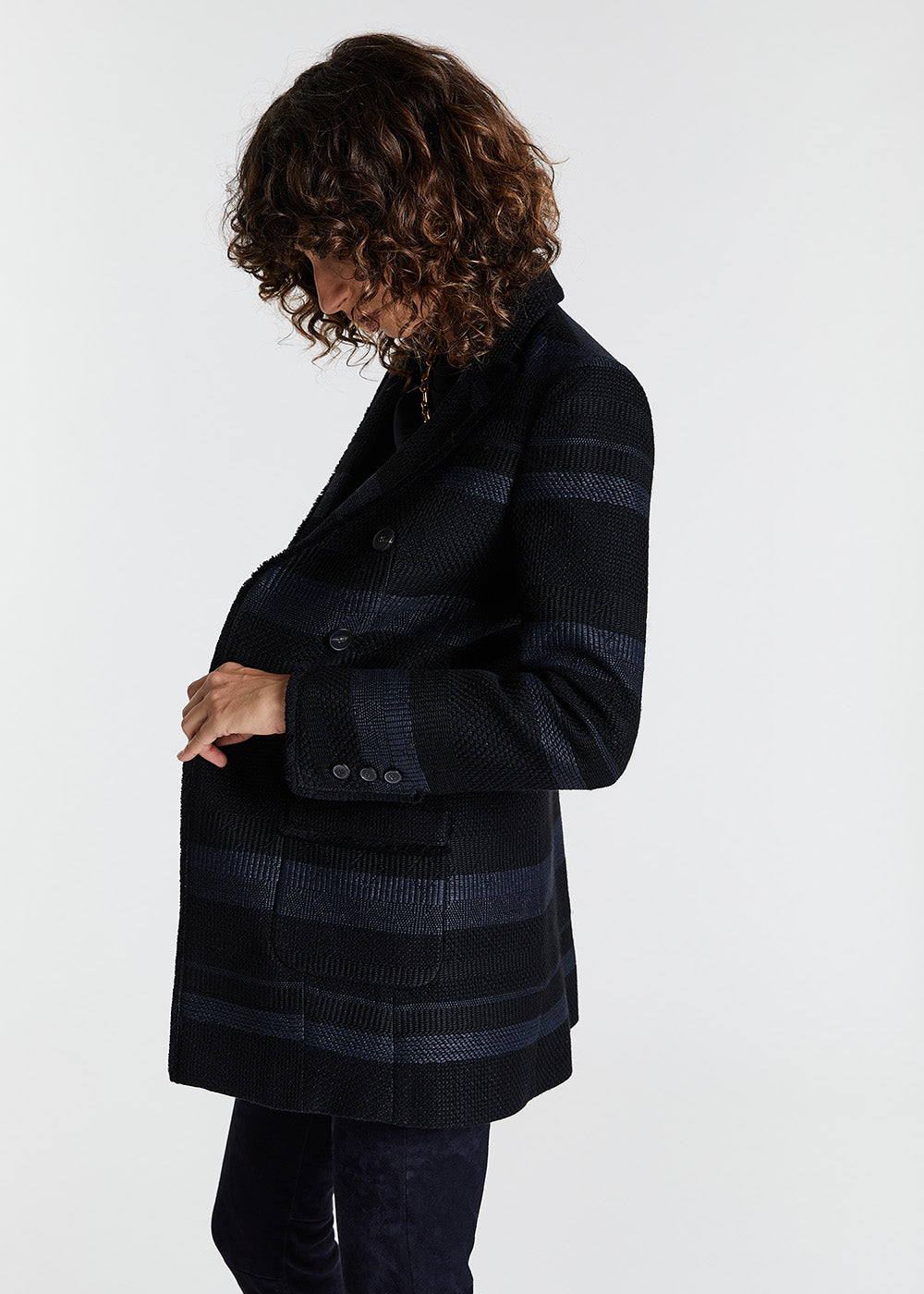 Veste longue twedd - Noir
