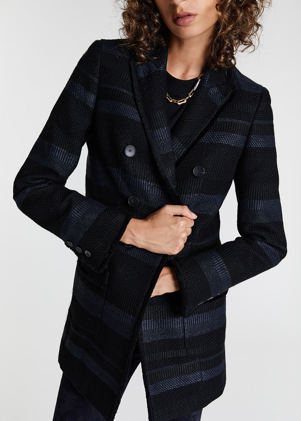Veste longue twedd - Noir