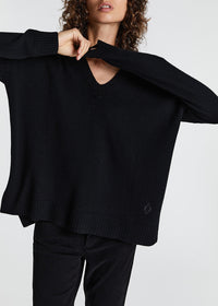 Pull ample col rond en laine & cachemire - Camel