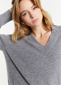 Pull col v - Gris Moyen