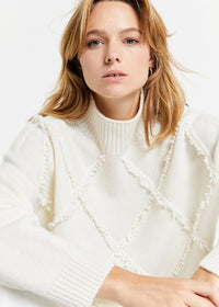 Pull col cheminee - Blanc Cassé