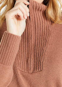 Pull à col camionneur en laine & cachemire - Camel