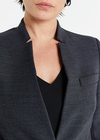 Fitted button-up wool jacket - Grey