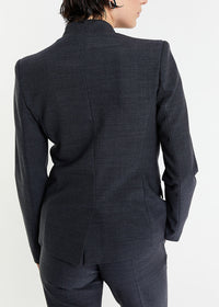 Fitted button-up wool jacket - Grey