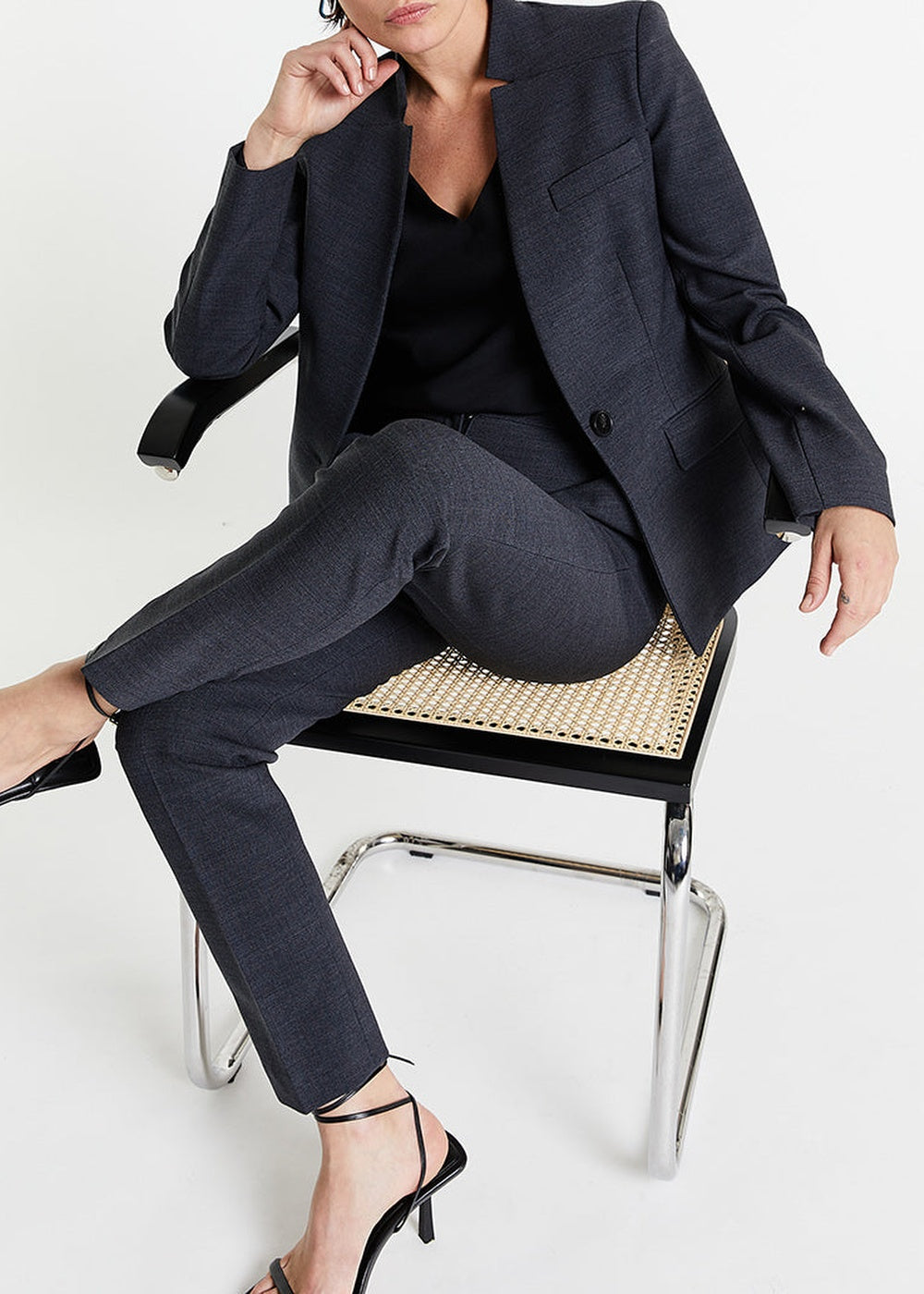 Fitted button-up wool jacket - Grey