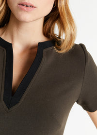 Short dress with short sleeves - Khaki