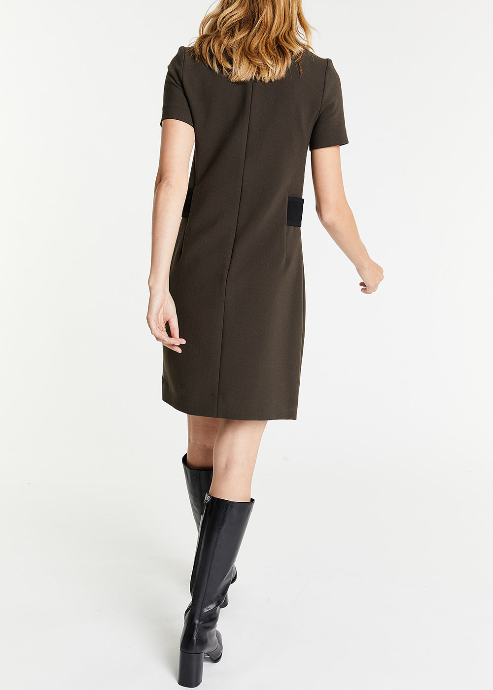 Robe mc courte avec maille - Marine
