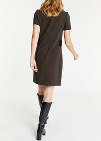 Robe mc courte avec maille - Kaki