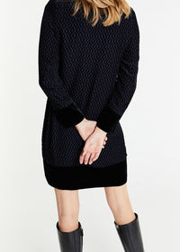 Robe à détails contrastant - Marine