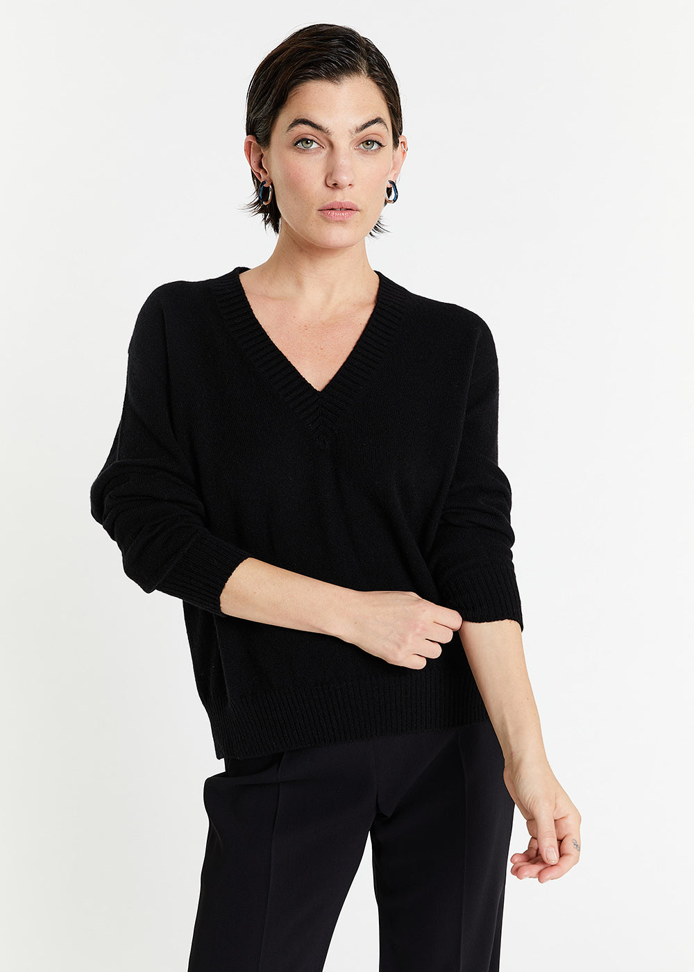 Pull col v - Noir
