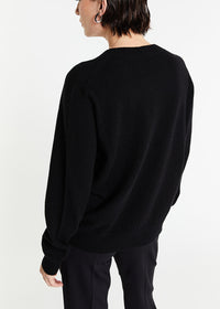 Pull col V en cachemire - Noir